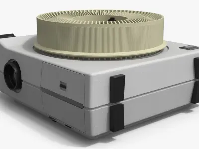 Vintage Carousel Slide Projector Gray Body 3D model