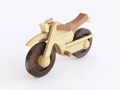 Wooden toy bike 3D model
