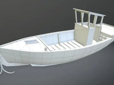 Abandoned boat Low-poly 3D model purchase