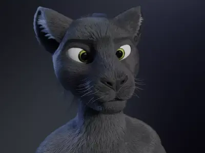 Niko Anthro Panther Free low-poly 3D model