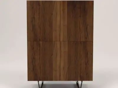 Rubio wood cabinet Low-poly 3D model