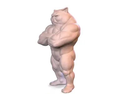 pumped-up cat 3D print model