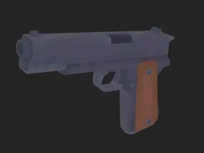 Painterly M1911 Pistol Low-poly 3D model