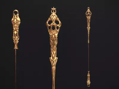 Medieval Scepter Low-poly 3D model