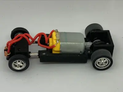 adjustable slot car chassis 3D print model
