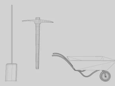 Digging Pack Low-poly 3D model