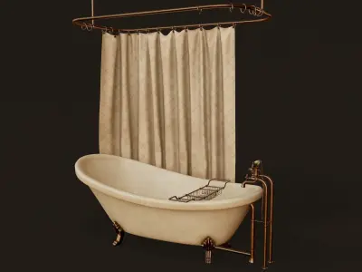 Antique Bathtub - PBR Game Ready  Low-poly 3D model