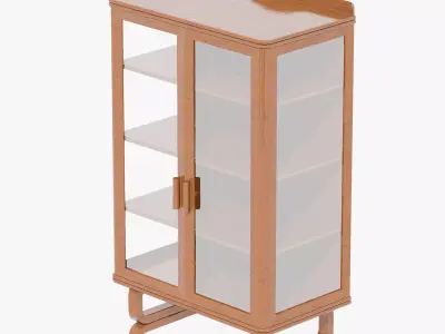 Antique Timber Tall Display Shelf Carpentered Craft Malaysia 3D model