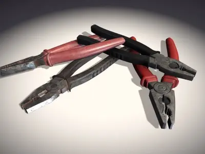 Pliers Pack Low-poly 3D model