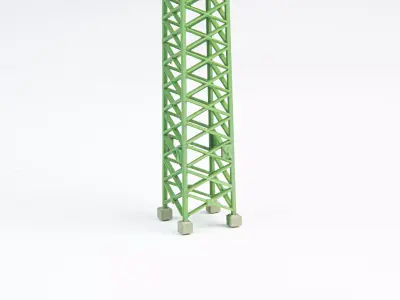 Single phase electric pole low 1-87 resin 3D print model