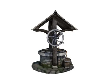 Medieval Building 11 Water Well Low-poly 3D model
