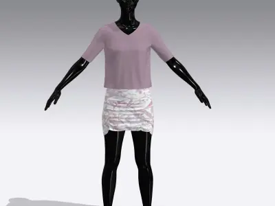 Woman Cloth Dress Low-poly 3D model