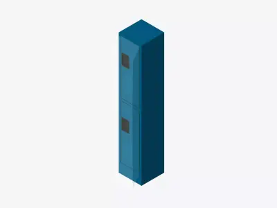 Locker - Metal - Locka - Classic Extra - Double Tier Low-poly 3D model