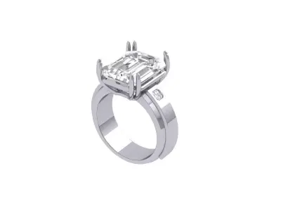 Emerald Radiant Ring 3D print model 20