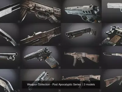 Weapon Collection - Post Apocalyptic Series  3D Model Pack