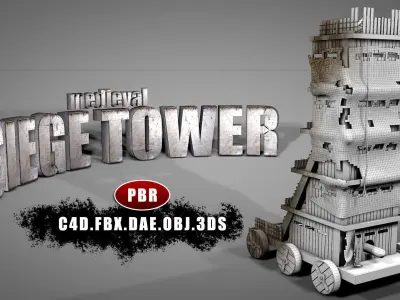 Medieval Siege Tower 3D model purchase