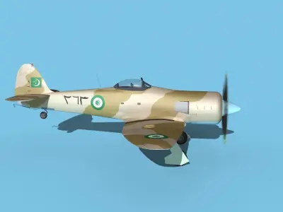 Hawker Sea Fury V20 Egyptian AF 3D model