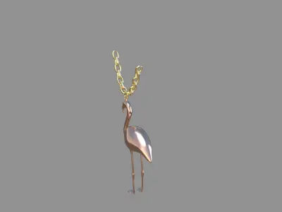 flamingo locket copper 3D model
