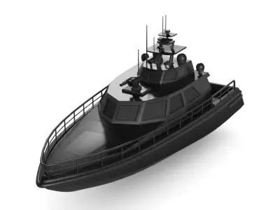 patrol boat 3D model by Funcb