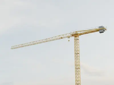 Flat Top Tower Crane 5 - Construction Crane 3D model