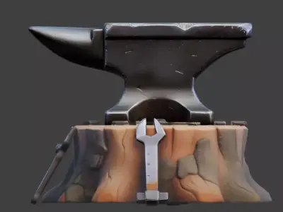 Fantasy Blacksmith Anvil 3D Model Low-poly 3D model buy