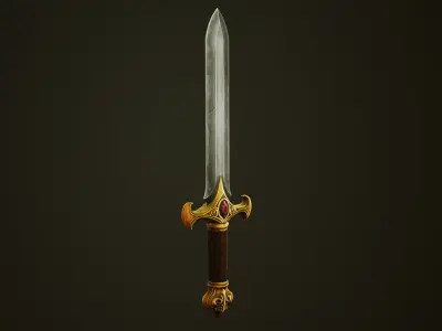 Steel Sword - Game Ready Weapon Low-poly 3D model