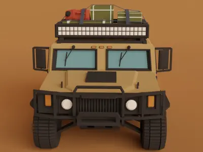 SUV vechile HUMMER Low-poly 3D model