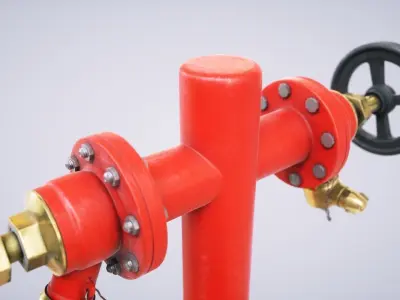 Fire Hydrant Double 3D model