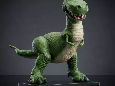 Rex Toy Story -  3D Statue Model - Multi-Part - Pre-supported 3D print model