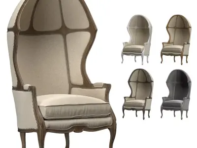 ARMCHAIR WITH VERSAILLES DOME Low-poly 3D model