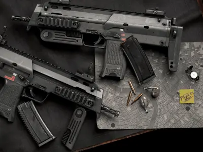 MP7A1  Heckler and  Koch Low-poly 3D model