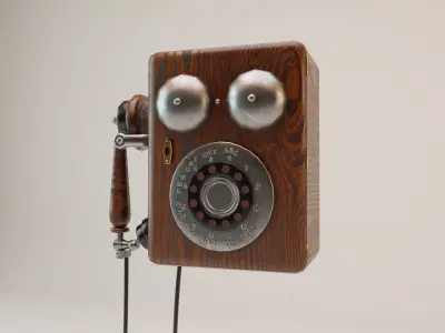 Antique Phone Free low-poly 3D model