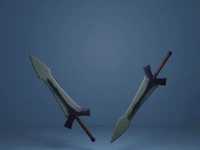 GreatSword two swords Free low-poly 3D model