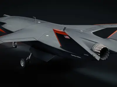 MQ-28 Ghost Bat Game Ready Drone Low-poly 3D model