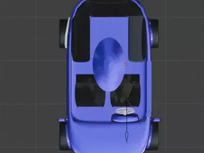 Stylized Blue Bubble Vehicle - Game Ready Low-poly 3D model