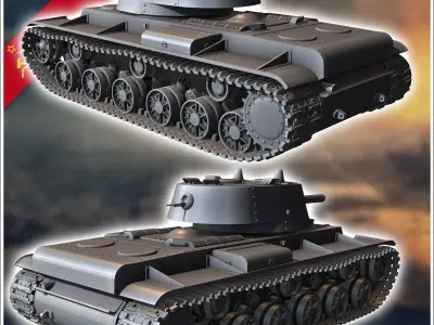 KV-9 M1942 Object 229 - Soviet army WW2 Second World East front 3D print model