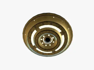 Alien Spaceship UFO B07 Gold - Sci Fi Spacecraft Design Low-poly 3D model