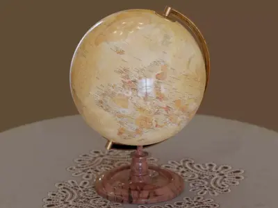 High poly globe model sphere lamp 3D model