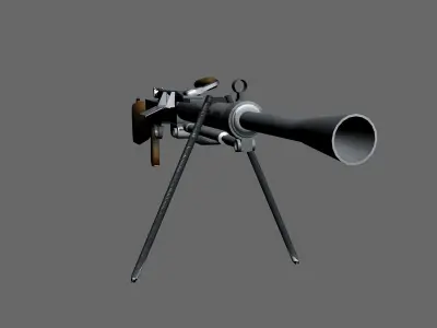 machine low-poly gun RP-46 Degtyaryov weapon weaponry Soviet arm Low-poly 3D model