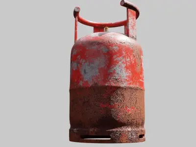 Half-Rusted Gas Cylinder 3D model