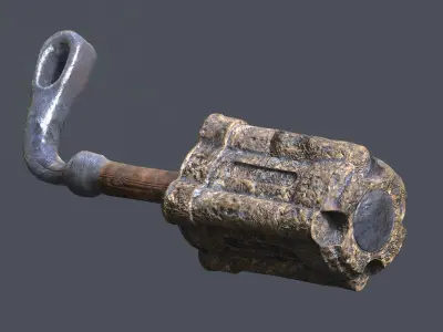 Hammer-Viking-Lowpoly-AR-VR piece of metal with wooden handle Low-poly 3D model