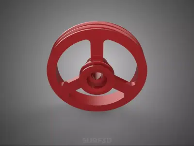 2 STEP STEPPED PULLEY DUAL TWO DOUBLE GROOVE TRACK SHEAVE BELT 3D model