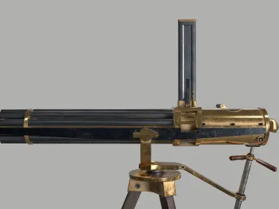 Gatling gun Low-poly 3D model purchase