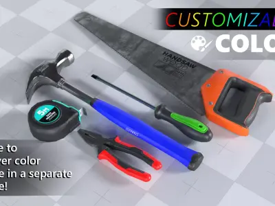 Basic Tools Prop Pack  Low-poly 3D model