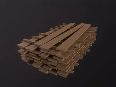 Wood Board Stock 3D Model Low-poly 3D model