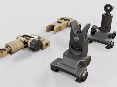 Knights Armament Micro Flip Up Backup Iron Sights Low-poly 3D model