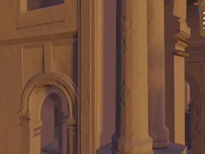 Historic Scene Low-poly 3D model