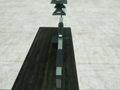 Lowpoly Sniper rifle on table Free low-poly 3D model