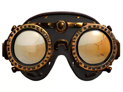 Vintage Steampunk Goggles Low-poly 3D model