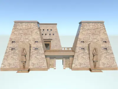 Ancient Egyptian Civilization 3d Model Building  Low-poly 3D model